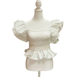 Zara flutter sleeve peasant top size small